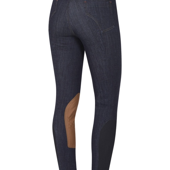 Kerrits Activewear Kids Stretch Denim Knee Patch Riding Breech Size LDENIM / L - Picture 4 of 7